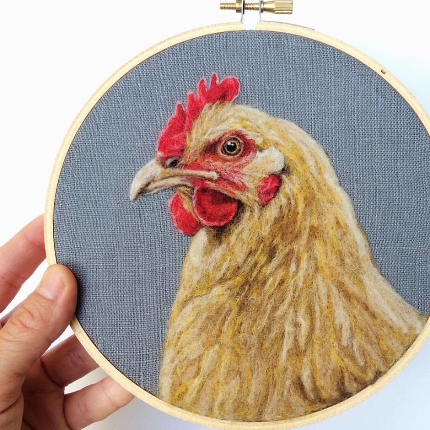 Artist Draws Realistic Portraits Using Embroidery Technique