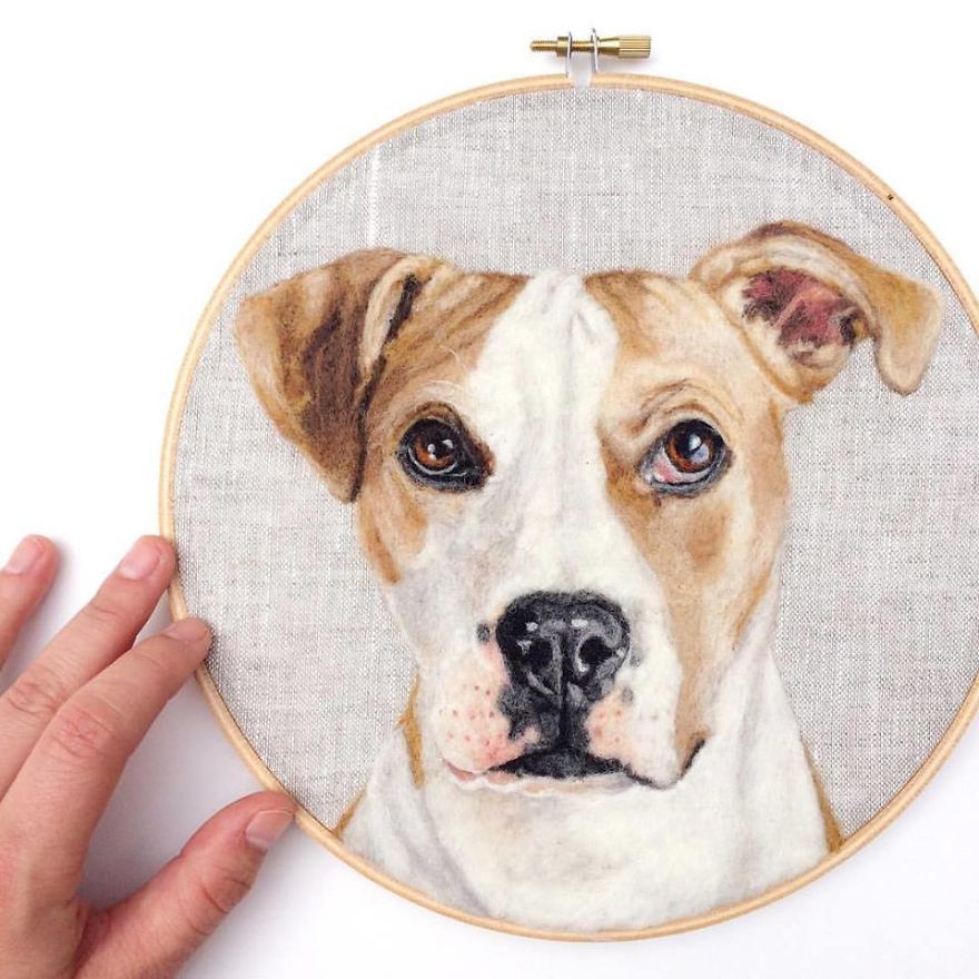 Artist Draws Realistic Portraits Using Embroidery Technique