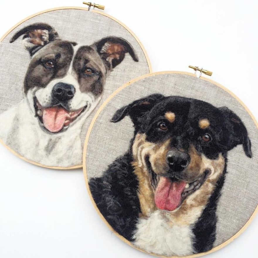 Artist Draws Realistic Portraits Using Embroidery Technique