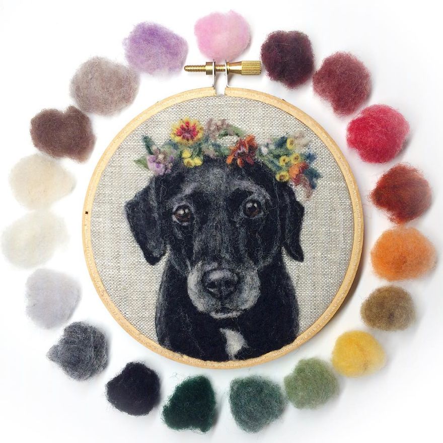 Artist Draws Realistic Portraits Using Embroidery Technique