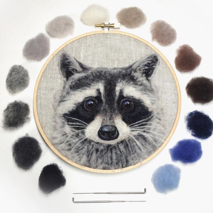 Artist Draws Realistic Portraits Using Embroidery Technique