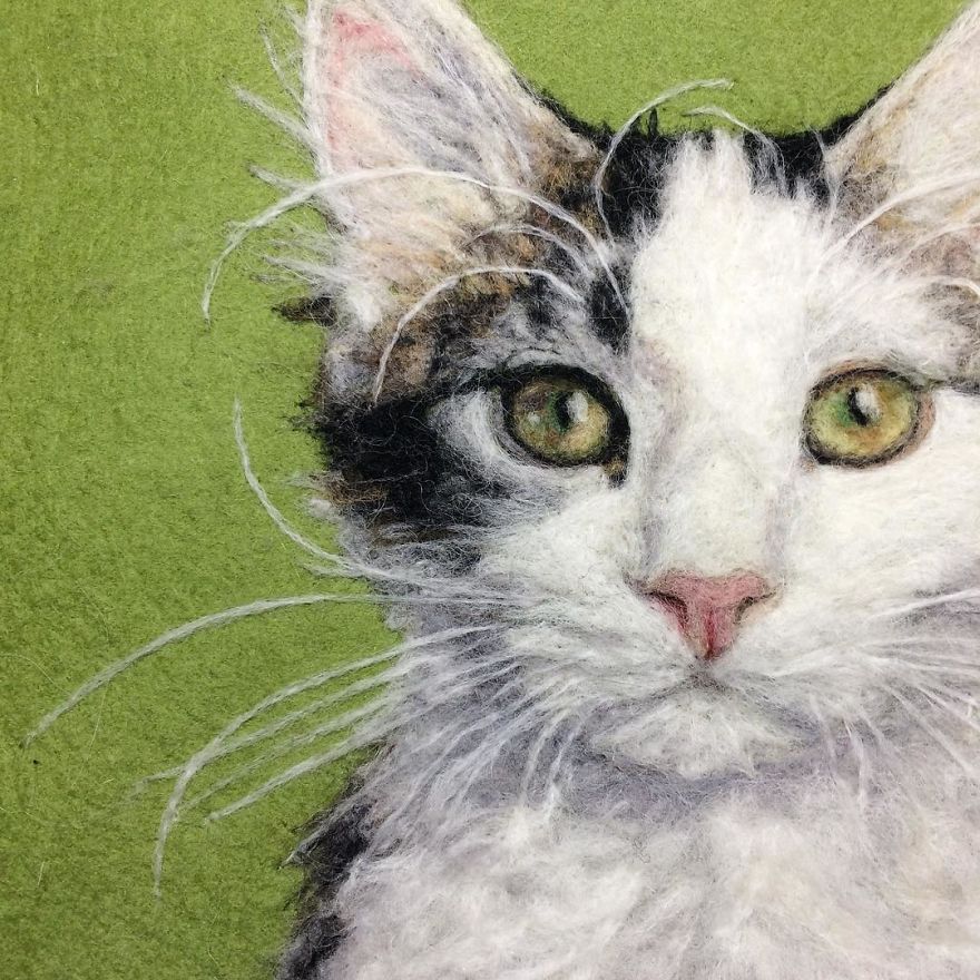 Artist Draws Realistic Portraits Using Embroidery Technique