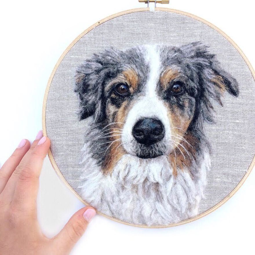 Artist Draws Realistic Portraits Using Embroidery Technique