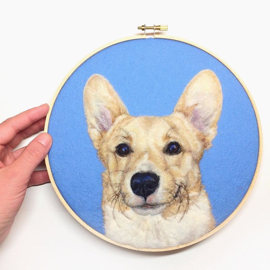 Artist Draws Realistic Portraits Using Embroidery Technique