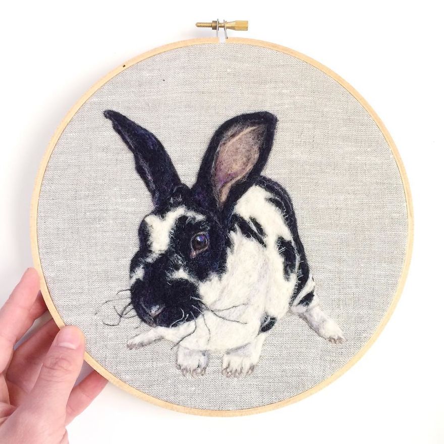 Artist Draws Realistic Portraits Using Embroidery Technique