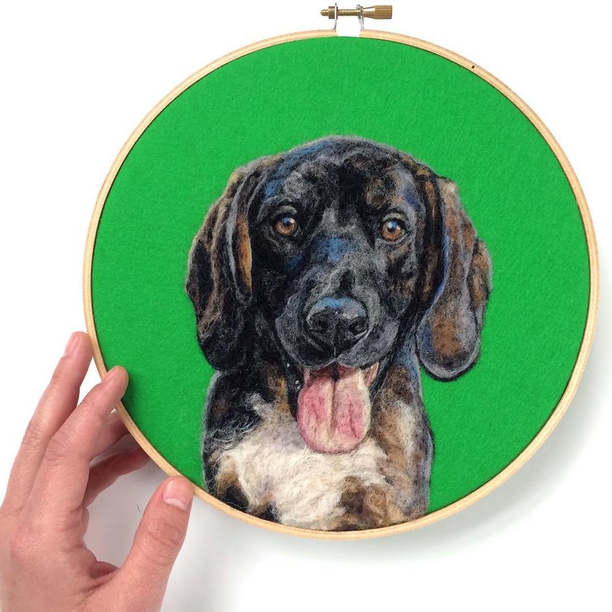 Artist Draws Realistic Portraits Using Embroidery Technique