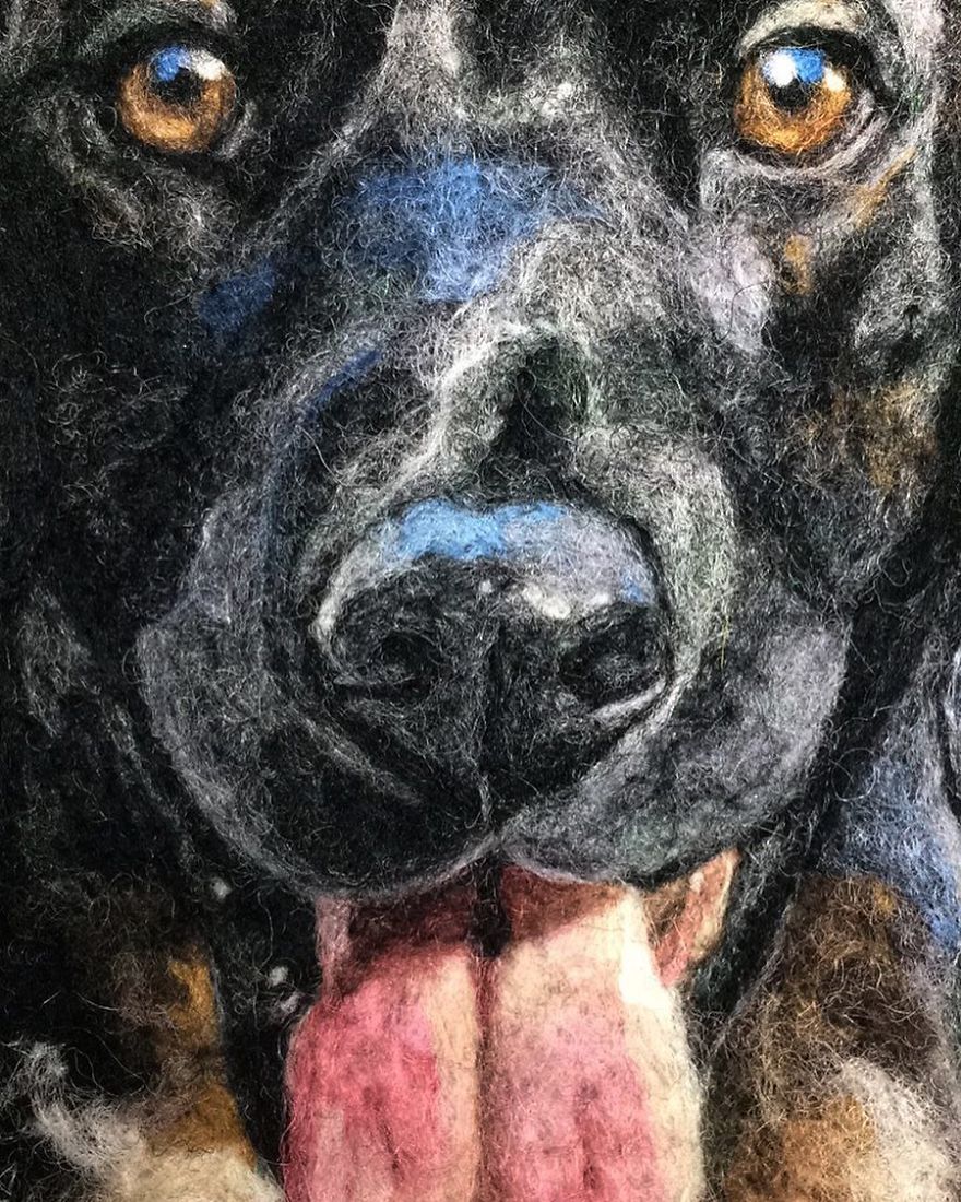 Artist Draws Realistic Portraits Using Embroidery Technique