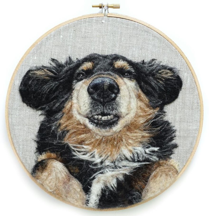 Artist Draws Realistic Portraits Using Embroidery Technique