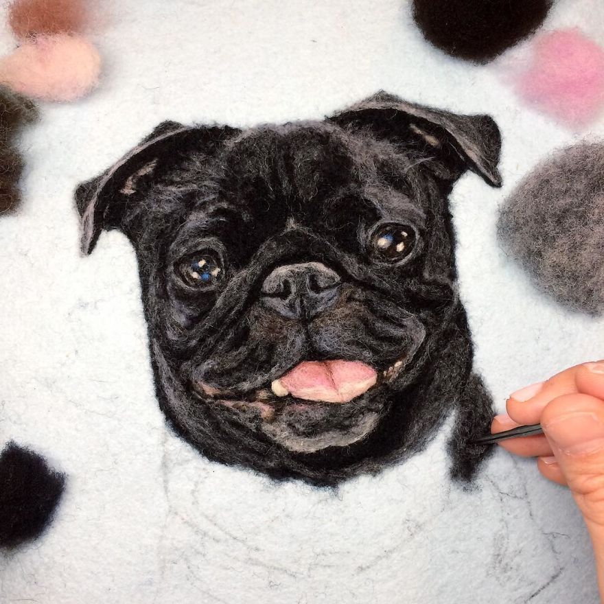 Artist Draws Realistic Portraits Using Embroidery Technique