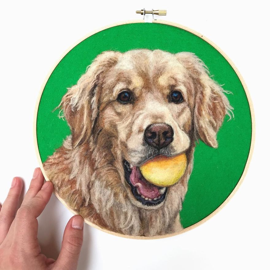 Artist Draws Realistic Portraits Using Embroidery Technique