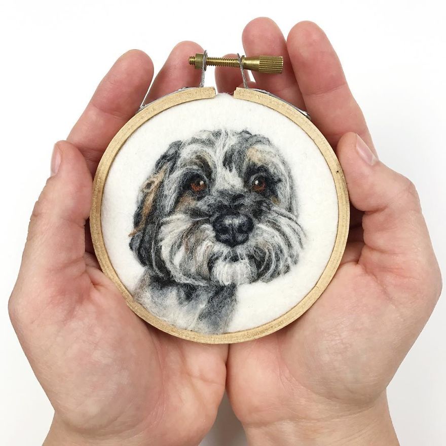 Artist Draws Realistic Portraits Using Embroidery Technique