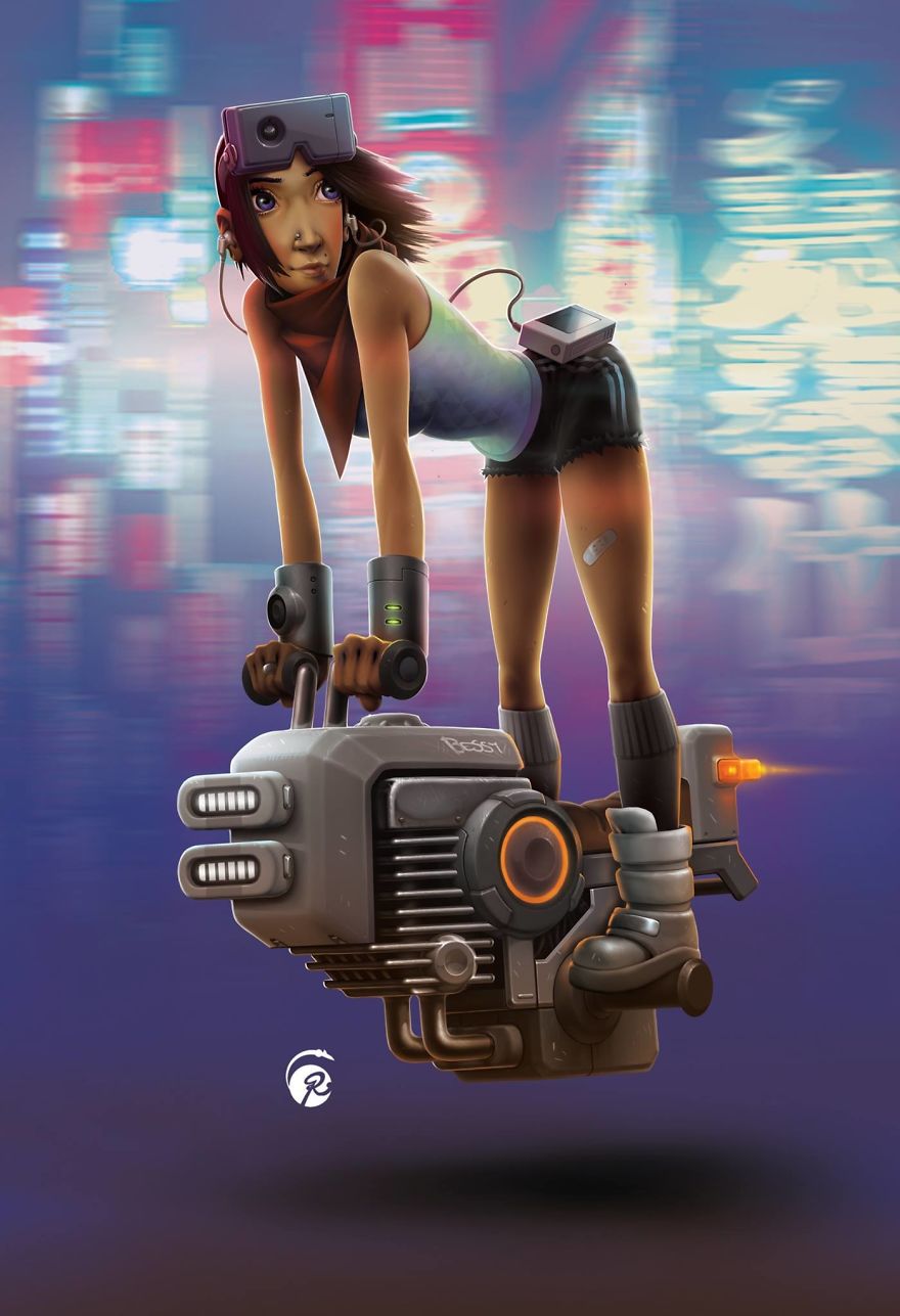 Girl On Bike (can´t Find A Place To Park This !!)