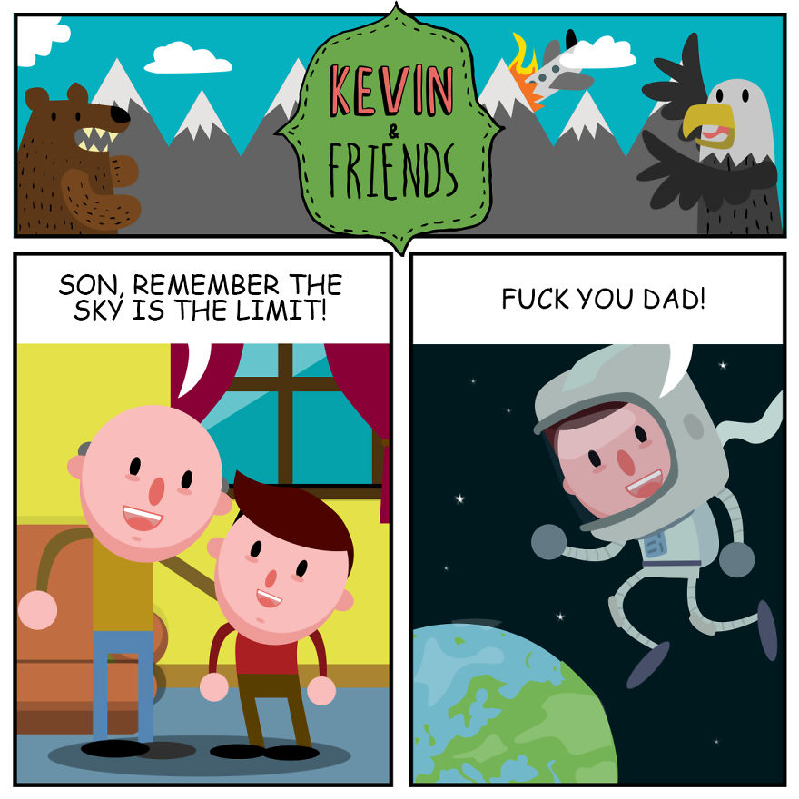 Artist Creates Dark Comics About A Horrible Optimist Kevin (5+ New Pics)