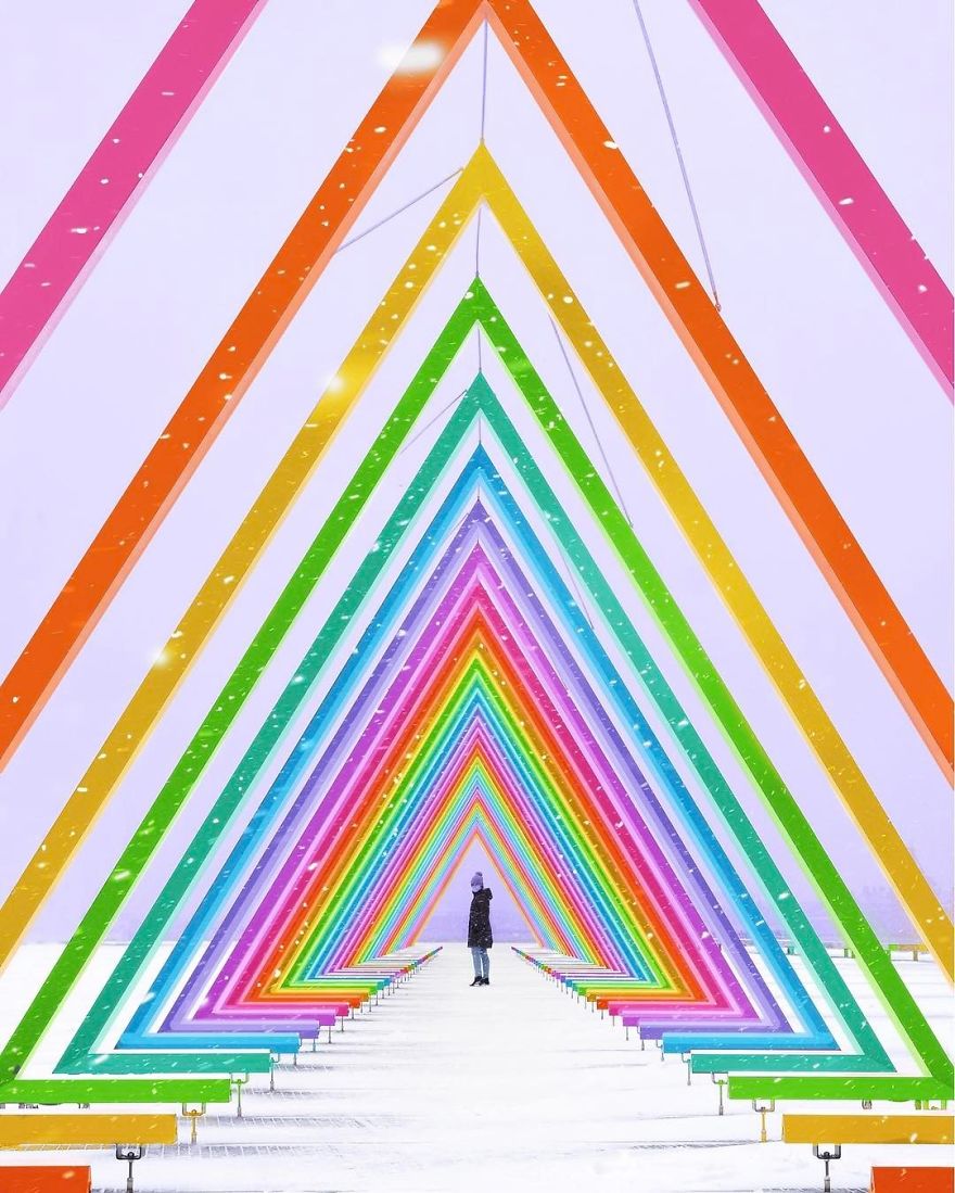 New York Artist Covers Everything In Rainbow Colors Gets Amazing Results.