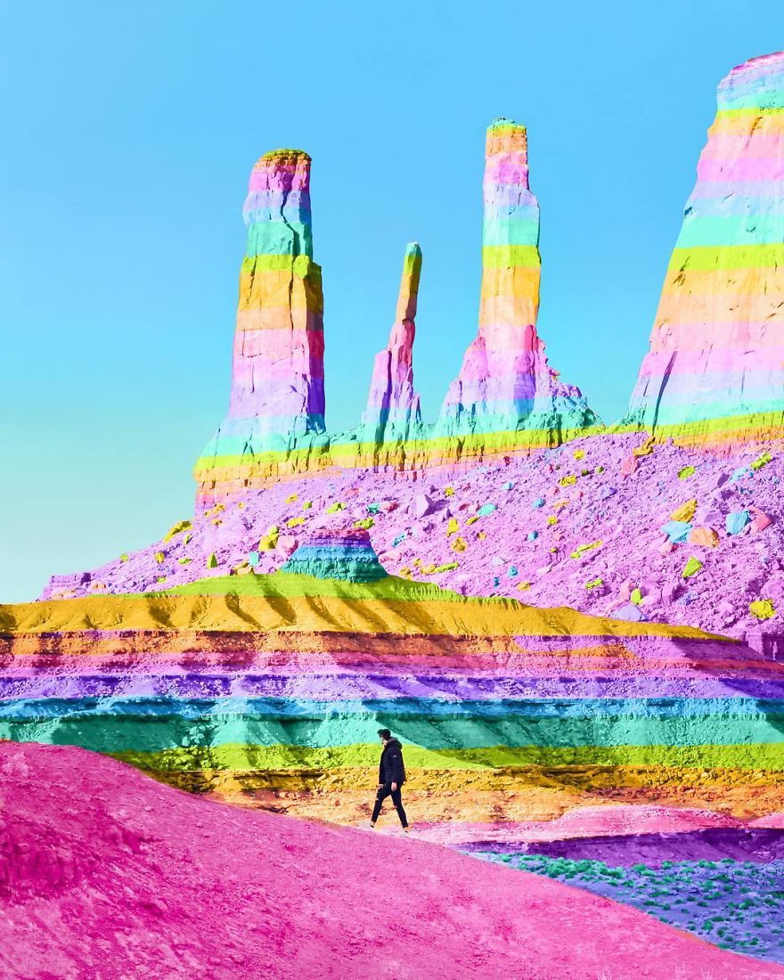 New York Artist Covers Everything In Rainbow Colors Gets Amazing Results.