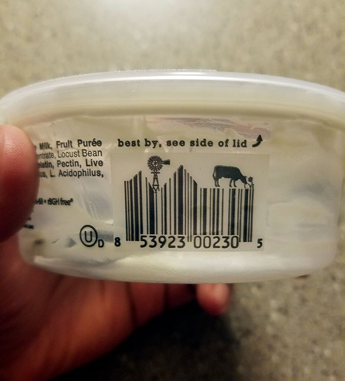 This Noosa Yogurt Barcode Has A Hilly Farm And A Grazing Cow