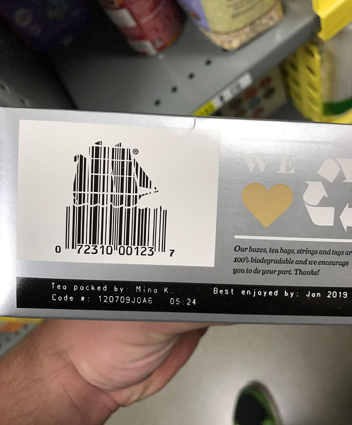 This Barcode Is A Boat! It's A Box Of Earl Grey Tea