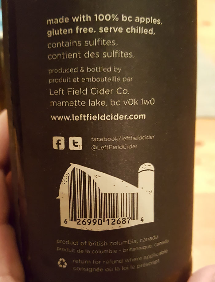 Left Field Cider From Canada