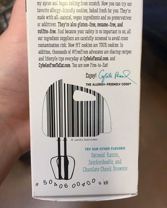 Barcode On My Sisters Gluten Free Cookies