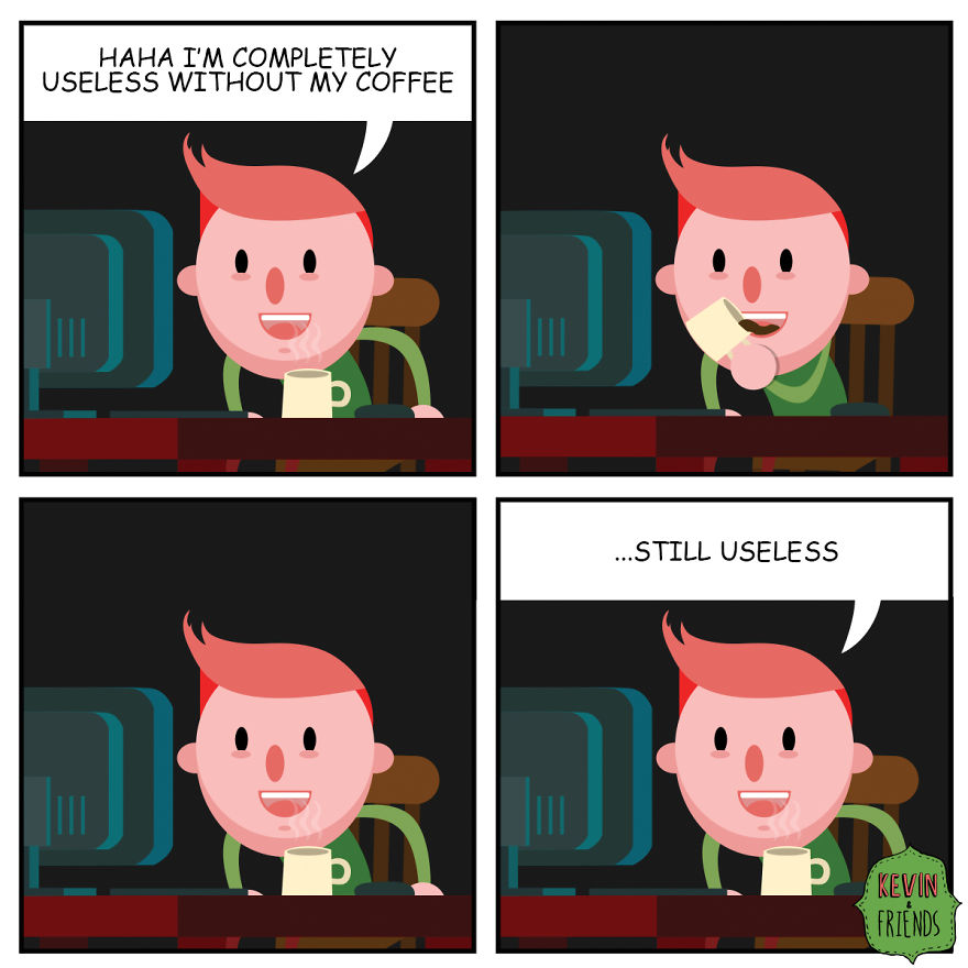 Artist Creates Dark Comics About A Horrible Optimist Kevin (5+ New Pics)