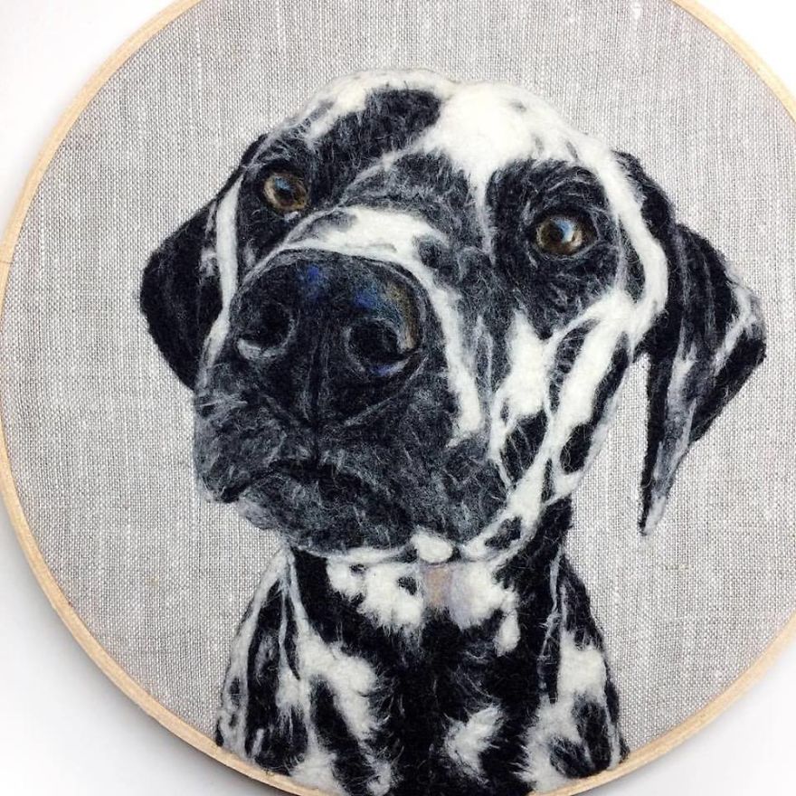 Artist Draws Realistic Portraits Using Embroidery Technique