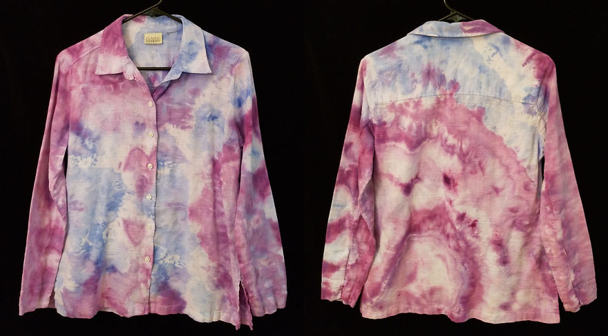 Clothing I Upcycled Using Ice Dying Techniques