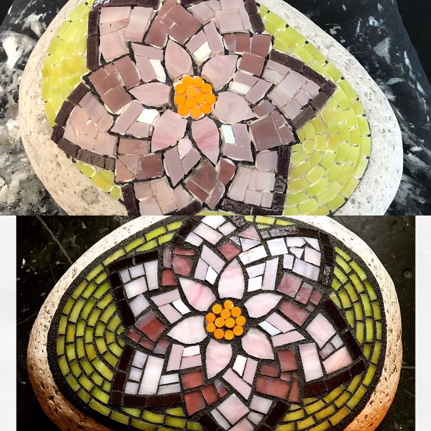 I Create Mosaics On Stone For My Garden