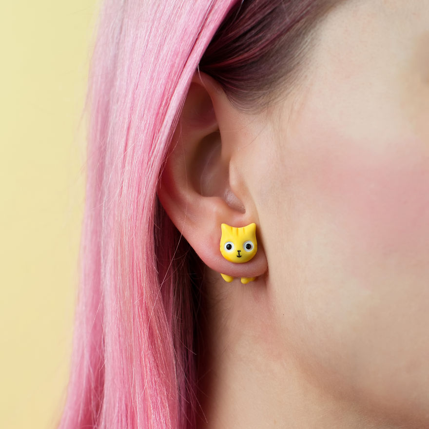 Cat Earrings Inspired By Meaning Of Various Colors Cat Earrings Inspired By Meaning Of Various Colors