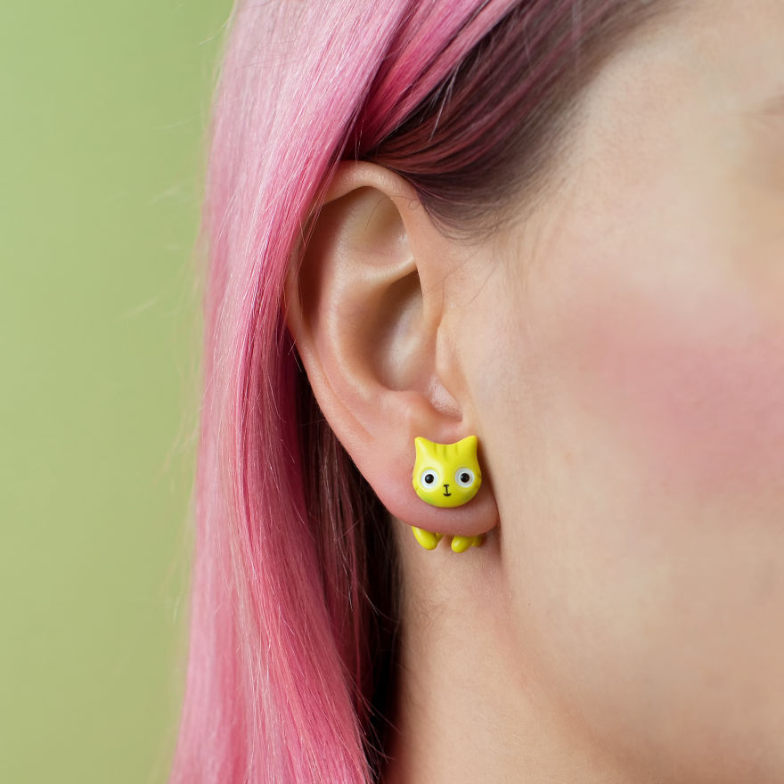 Cat Earrings Inspired By Meaning Of Various Colors Cat Earrings Inspired By Meaning Of Various Colors
