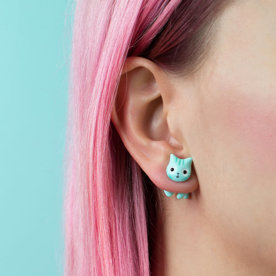 Cat Earrings Inspired By Meaning Of Various Colors Cat Earrings Inspired By Meaning Of Various Colors