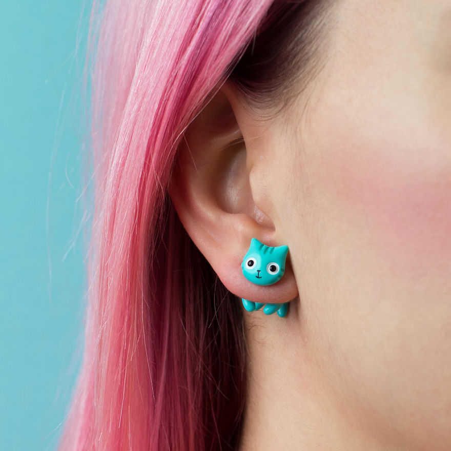 Cat Earrings Inspired By Meaning Of Various Colors Cat Earrings Inspired By Meaning Of Various Colors