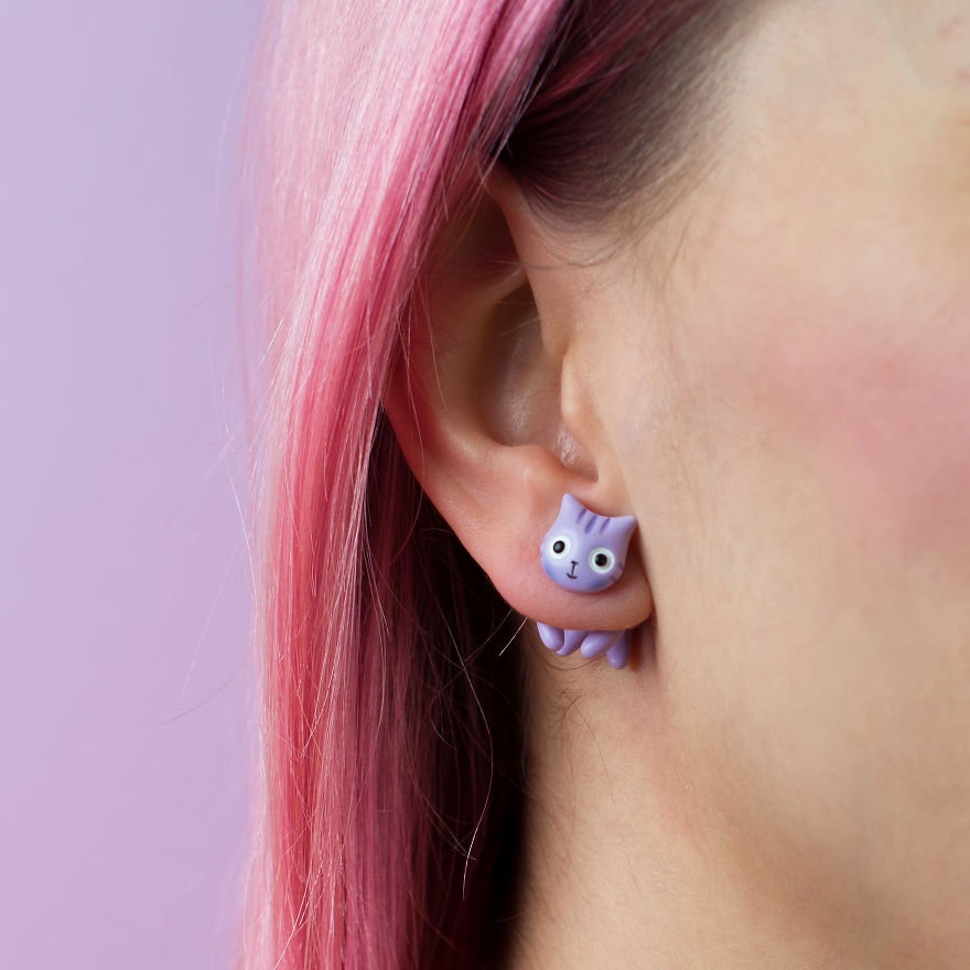 Cat Earrings Inspired By Meaning Of Various Colors Cat Earrings Inspired By Meaning Of Various Colors