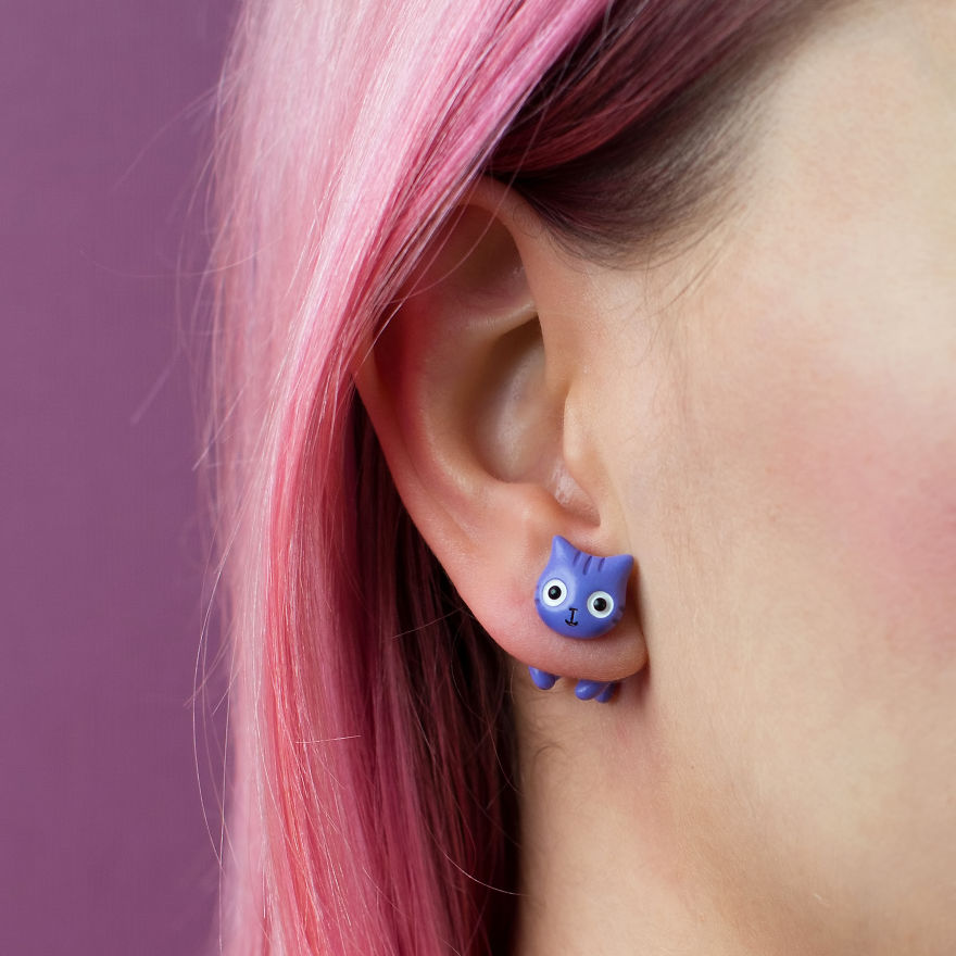 Cat Earrings Inspired By Meaning Of Various Colors Cat Earrings Inspired By Meaning Of Various Colors
