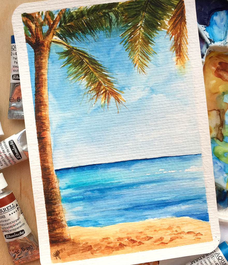 Summer, Don't Go Away! I Paint Colorful Summery Watercolor Postcards