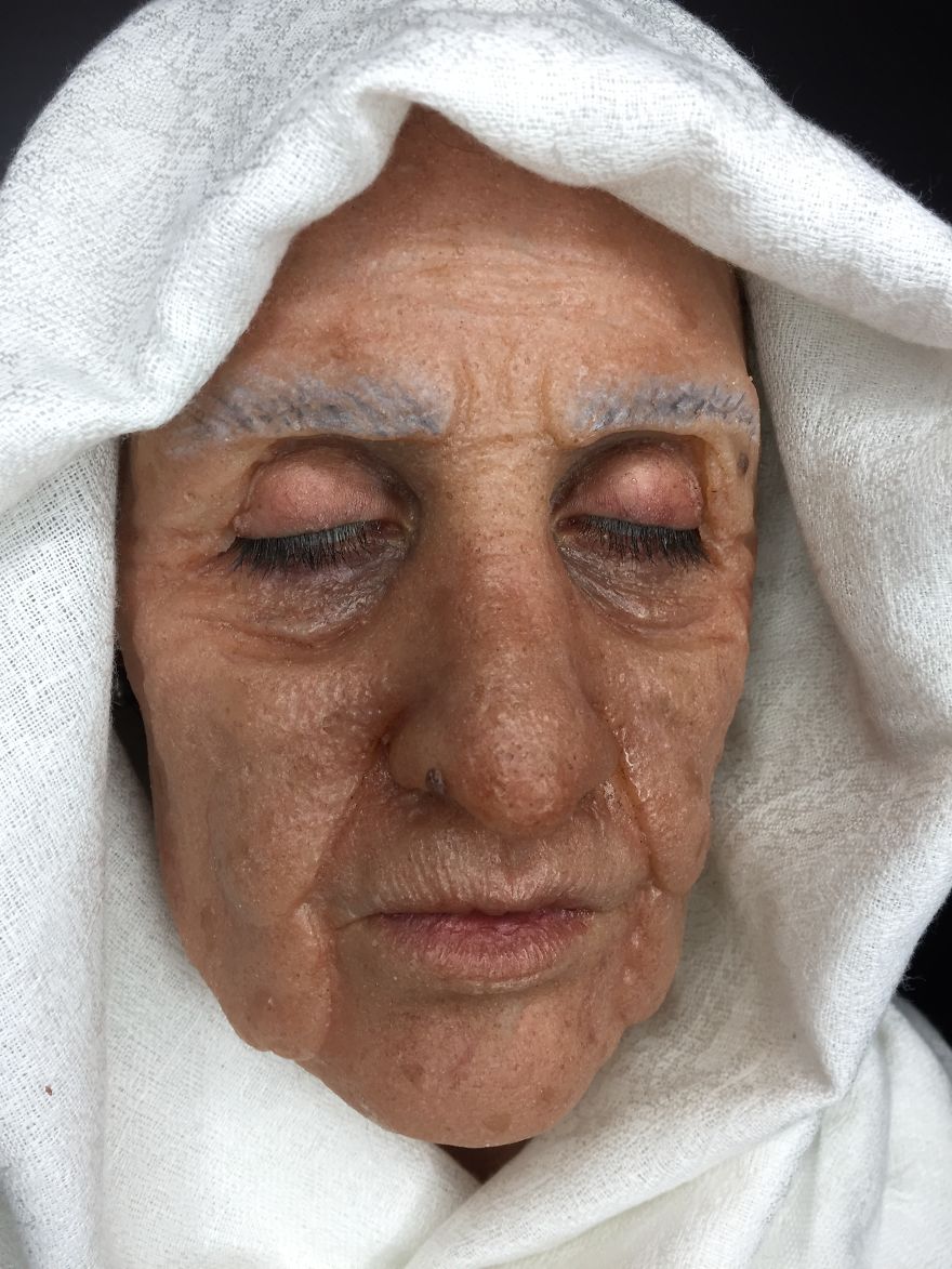 Makeup Student Creates Realistic Old Age Prosthetic