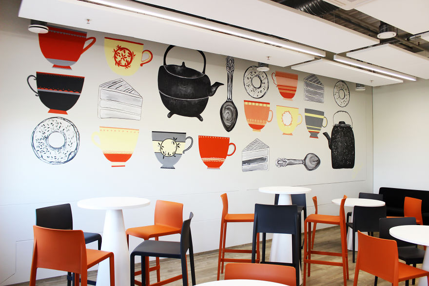 I Spent Three Days To Create This Sweet Wall Painting At Big And Modern Kitchen I Spent Three Days To Create This Sweet Wall Painting At Big And Modern Kitchen