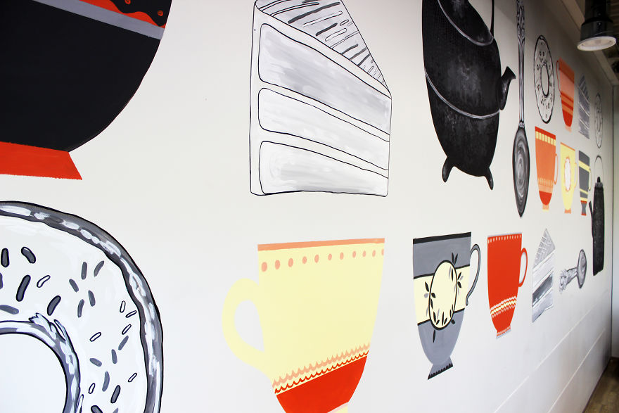 I Spent Three Days To Create This Sweet Wall Painting At Big And Modern Kitchen I Spent Three Days To Create This Sweet Wall Painting At Big And Modern Kitchen