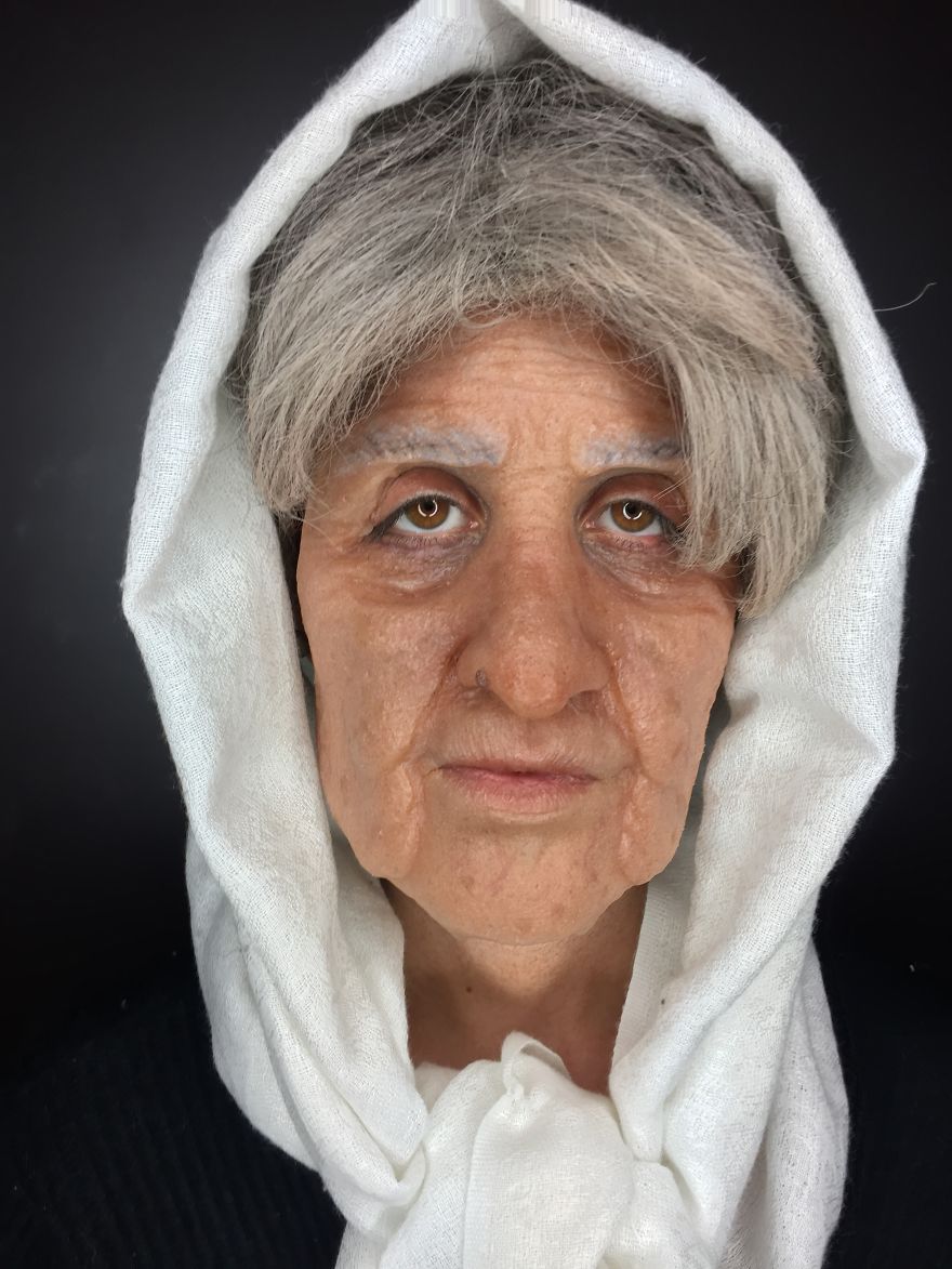 Makeup Student Creates Realistic Old Age Prosthetic