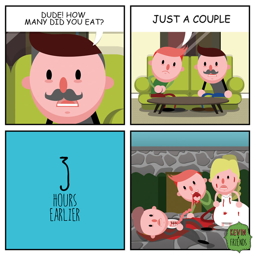 Artist Creates Dark Comics About A Horrible Optimist Kevin (5+ New Pics)