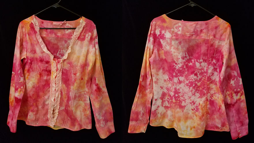 Clothing I Upcycled Using Ice Dying Techniques