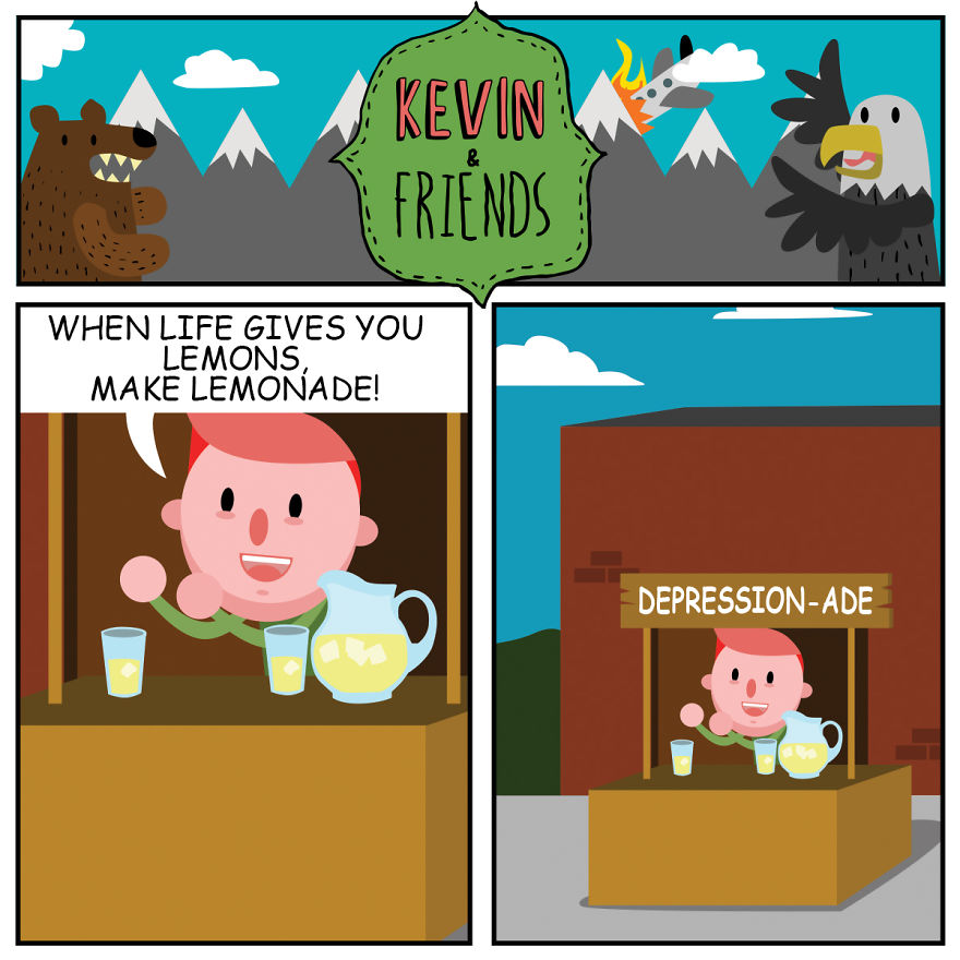 Artist Creates Dark Comics About A Horrible Optimist Kevin (5+ New Pics)