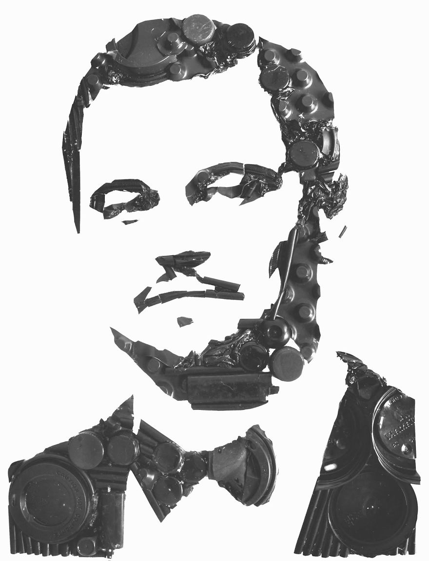 Portrait Made From Trash - The Most Sustainable Advertising Project Of The World