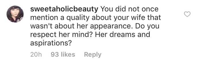 This Guy Has An Opinion On His Wife's Looks And The Internet Can't Decide If He Is A Jackass.