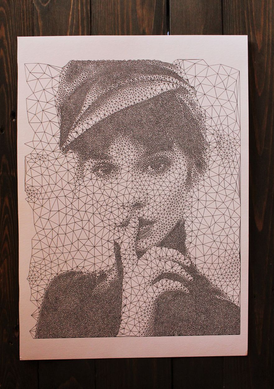I Programmed A Pen Plotter To Draw Portraits With Circles And Triangles