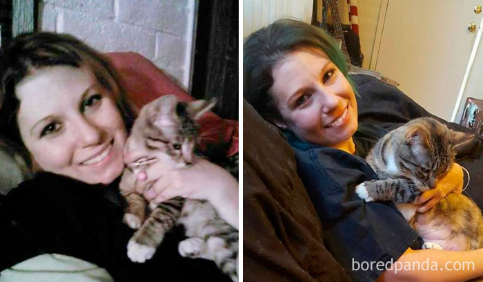 Derpy Cat At 2 Months And 4 Years Old