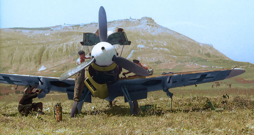 A Collection Of Colourised Images Of Messerschmitt Bf 109's And Pilots