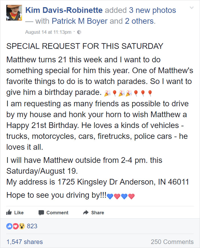 This Man’s Favorite Thing Is Parades, And Guess What The Whole Town Did For His 21st Birthday This Man’s Favorite Thing Is Parades, And Guess What The Whole Town Did For His 21st Birthday