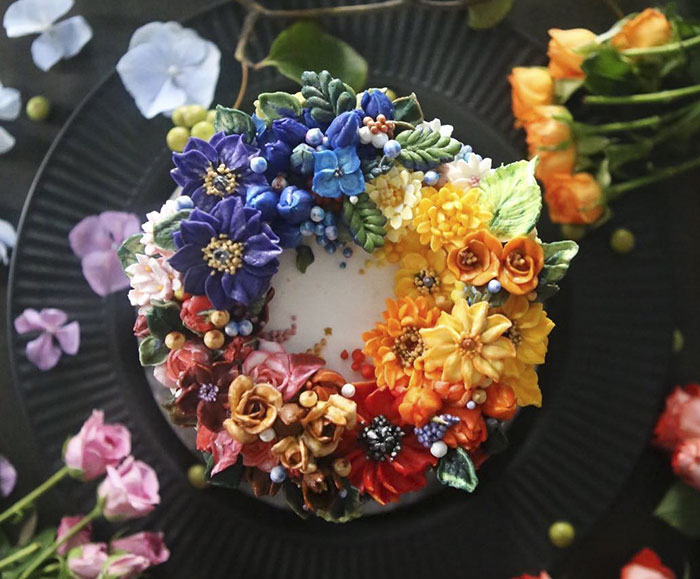 Tartas florales de crema de mantequilla que son demasiado hermosas para comérselas