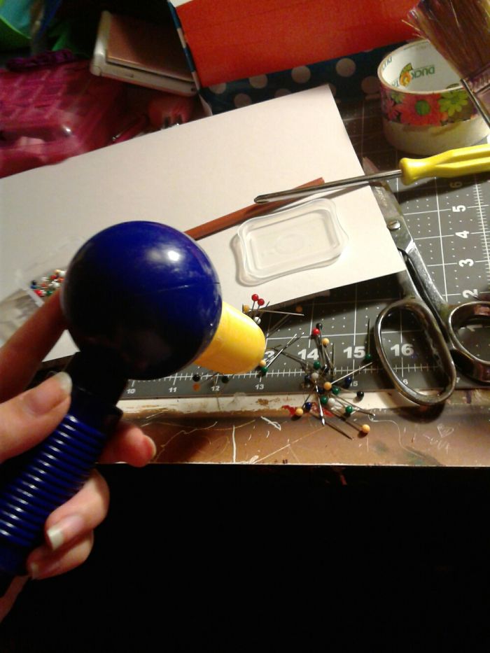 I Had Trouble Picking Up Pins And Needles Without Poking Myself, So I Used A Magnet. I'm A Kid