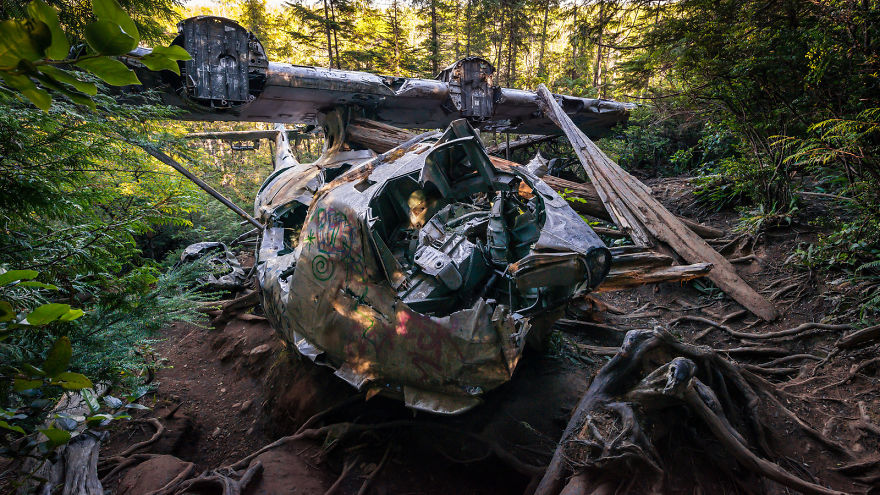World War 2 Bomber Crash Site On Vancouver Island, Canada World War 2 Bomber Crash Site On Vancouver Island, Canada